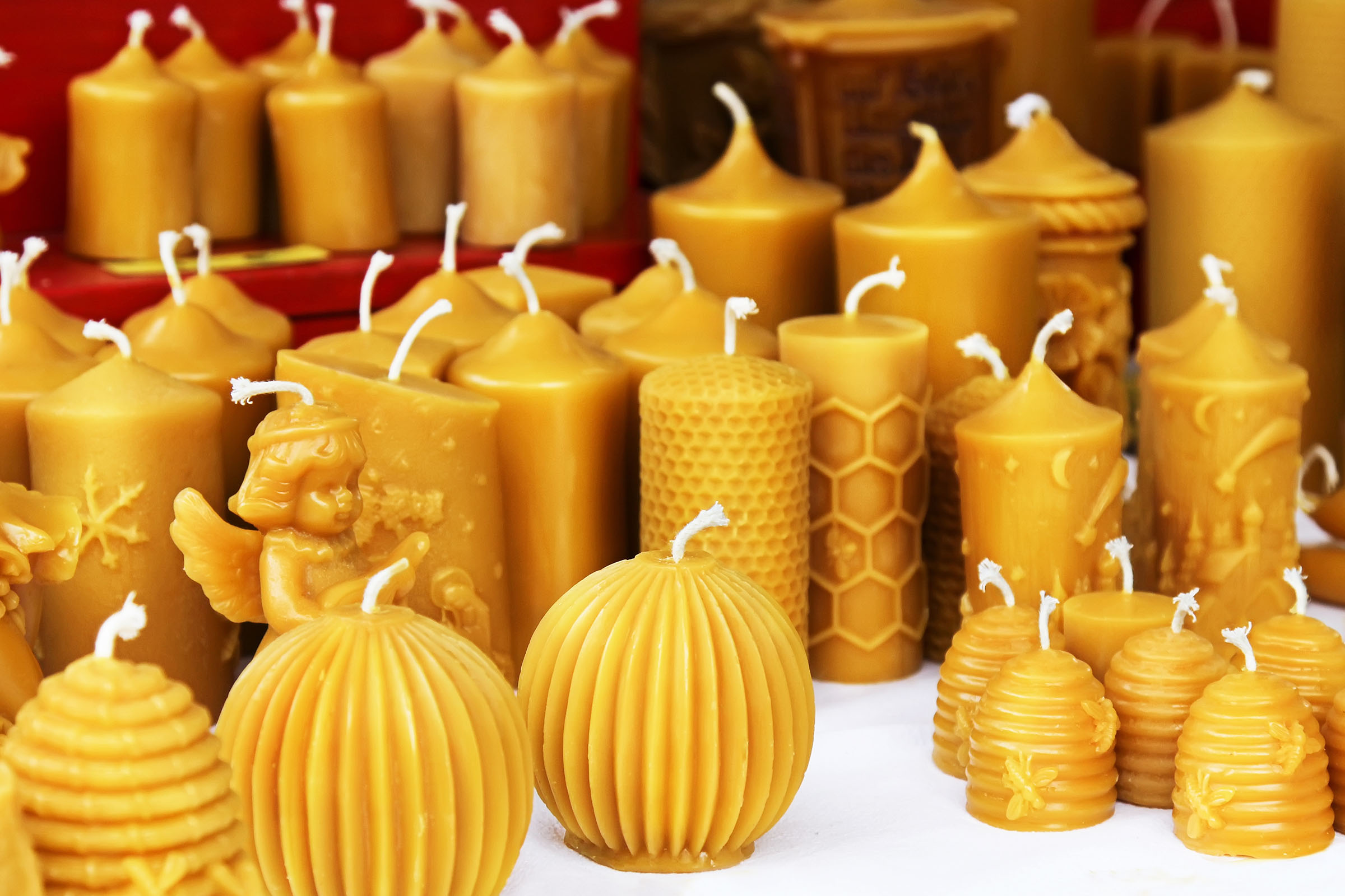 Lot De 50 Bougies Rituelles En Cire D'abeille 100% - Pour Décorations Orthodoxes